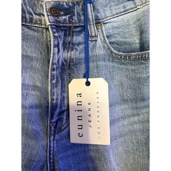 NWT Eunina Codi Distressed Medium Wash High Rise Dad Jeans Sz 7 - Picture 10 of 16